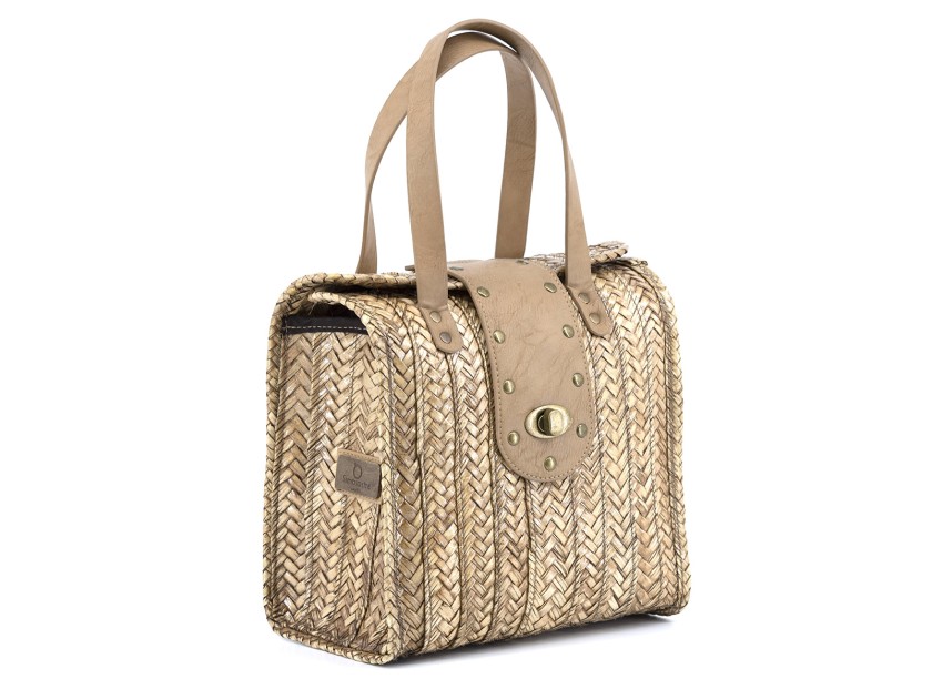 Bolso maletín CAPRICE de palma camel mediano